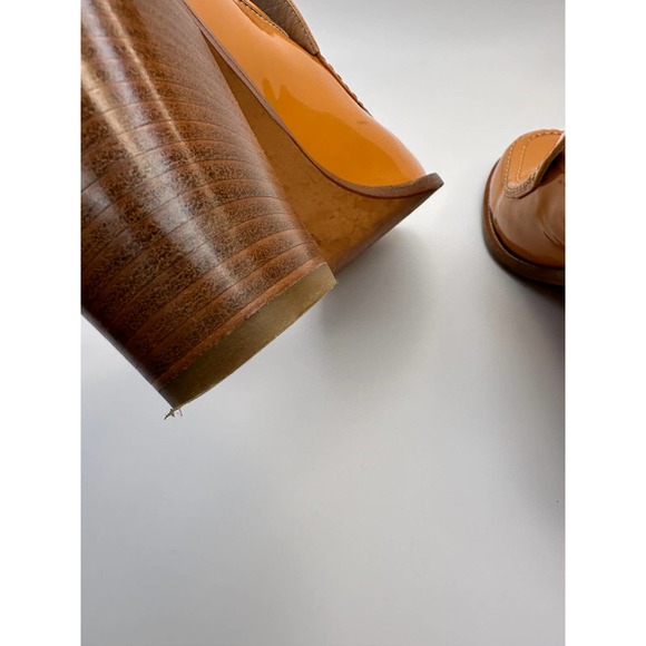 Maryam Nassir Zadeh Nora Patent Leather Retro Orange Cream Loafers Heels Sz 39 - Picture 14 of 16